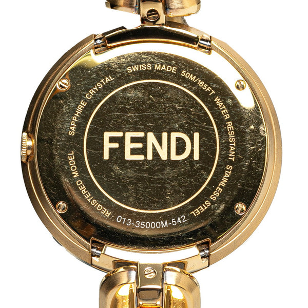 フェンディ マイウェイ 腕時計 35000M クオーツ ブラック文字盤 ステンレススチール レディース FENDI 【中古】