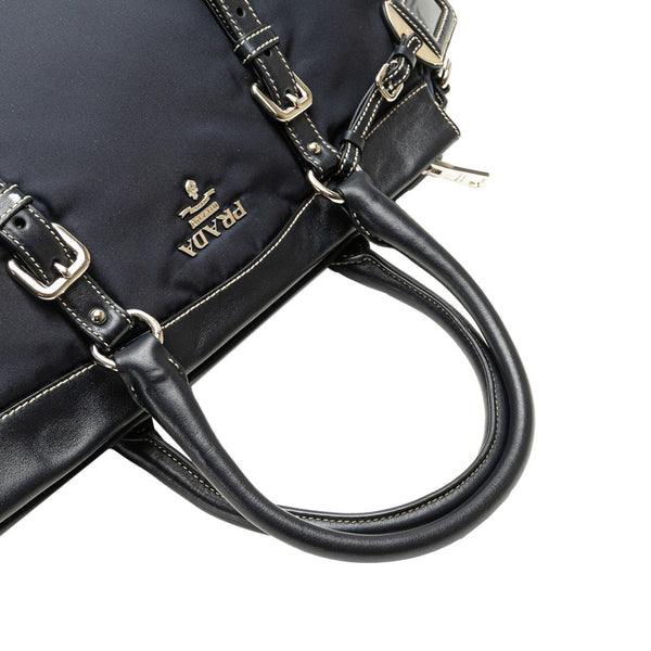 プラダ ハンドバッグ ショルダーバッグ 2WAY ネイビー ナイロン レザー レディース PRADA 【中古】