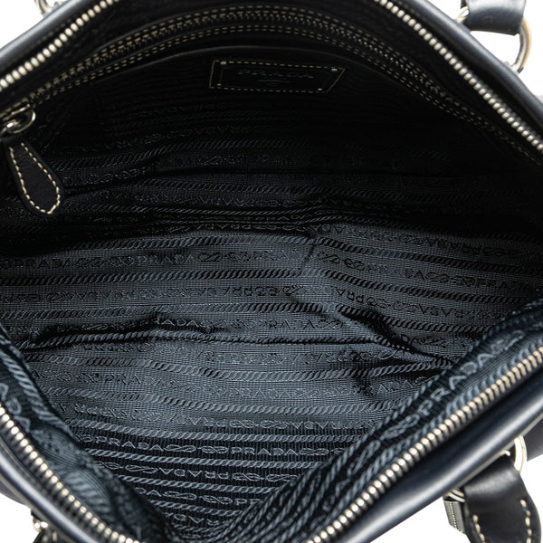プラダ ハンドバッグ ショルダーバッグ 2WAY ネイビー ナイロン レザー レディース PRADA 【中古】