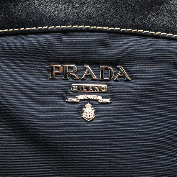 プラダ ハンドバッグ ショルダーバッグ 2WAY ネイビー ナイロン レザー レディース PRADA 【中古】