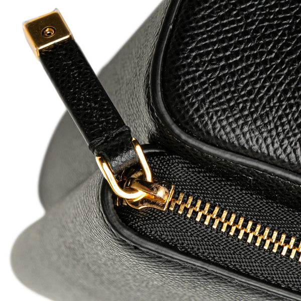 ディオール カロ ダブルポーチ ショルダーバッグ ブラック レザー レディース Dior 【中古】