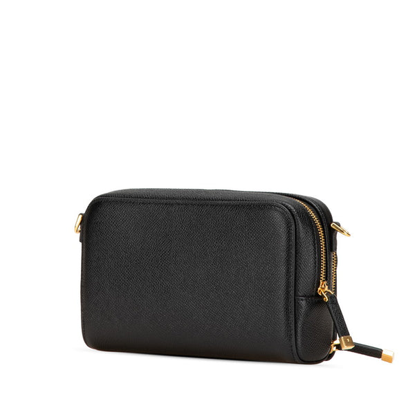 ディオール カロ ダブルポーチ ショルダーバッグ ブラック レザー レディース Dior 【中古】