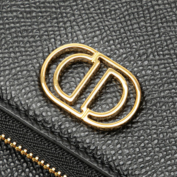 ディオール カロ ダブルポーチ ショルダーバッグ ブラック レザー レディース Dior 【中古】