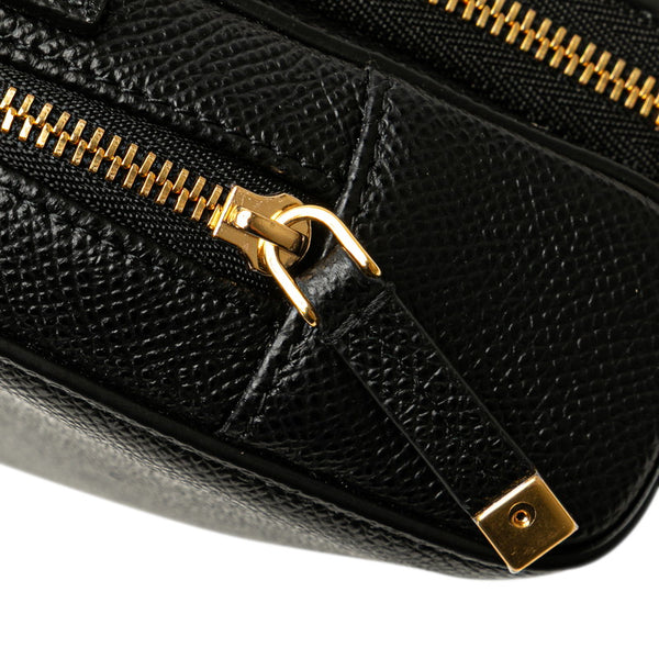 ディオール カロ ダブルポーチ ショルダーバッグ ブラック レザー レディース Dior 【中古】