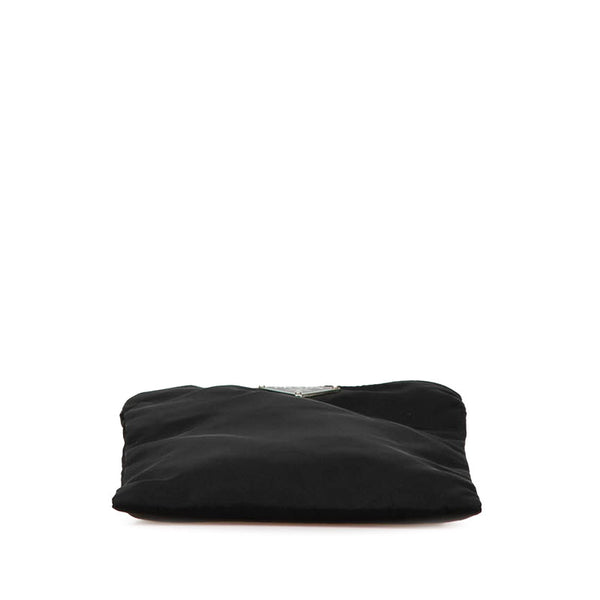 プラダ 三角ロゴプレート 斜め掛け ショルダーバッグ ブラック ナイロン レディース PRADA 【中古】