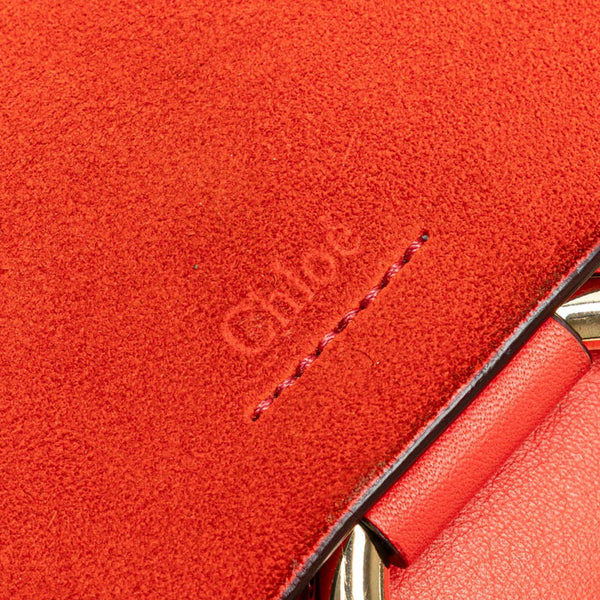 クロエ 斜め掛け ショルダーバッグ レッド レザー スウェード レディース Chloe 【中古】