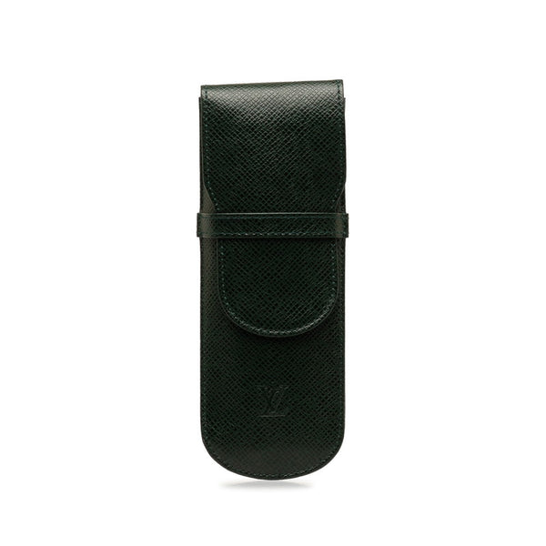 ルイ ヴィトン タイガ エテュイ スティロ ペンケース M30364 エピセア グリーン レザー レディース LOUIS VUITTON 【中古】