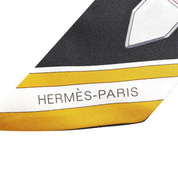 エルメス ツイリー Grand Tralala グラン トゥラララ スカーフ ブラック シルバー マルチカラー シルク レディース HERMES 【中古】