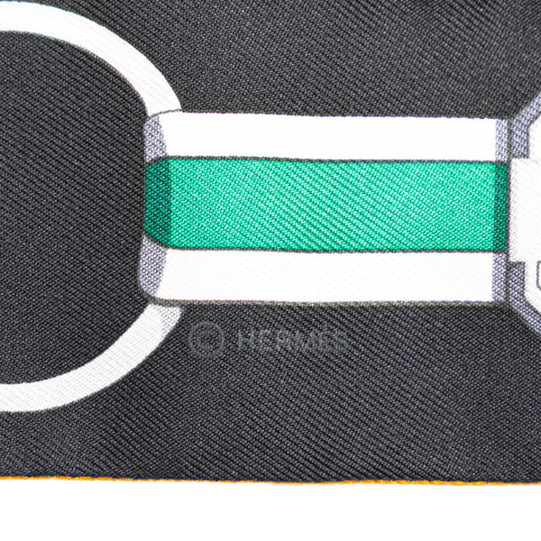 エルメス ツイリー Grand Tralala グラン トゥラララ スカーフ ブラック シルバー マルチカラー シルク レディース HERMES 【中古】