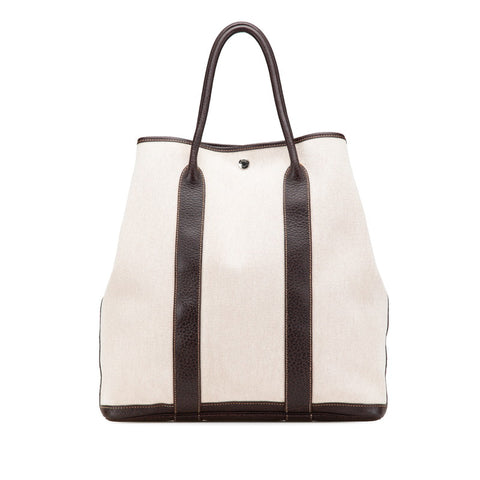 エルメス ガーデンファイルMM トートバッグ マロン トワルアッシュ ネゴンダ レディース HERMES 【中古】