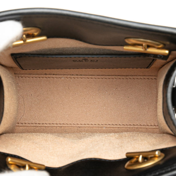 グッチ GGマーモント キルティング ミニ ハンドバッグ ショルダーバッグ 2WAY 696123 ブラック レザー レディース GUCCI 【中古】