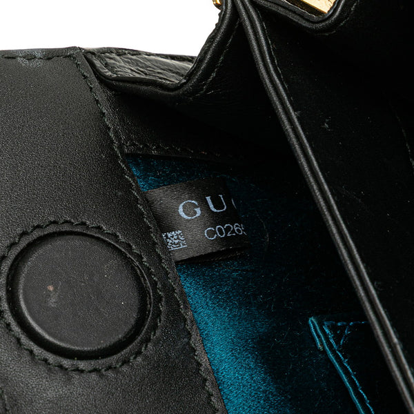 グッチ オフィディア シェリーライン チェーン 斜め掛け ショルダーバッグ 503877 レッド ブラック スウェード レザー レディース GUCCI 【中古】