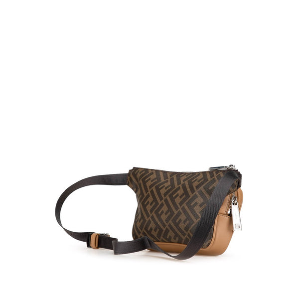 フェンディ ズッカ ボディバッグ ウエストバッグ 7VA605 ブラウン PVC レザー レディース FENDI 【中古】