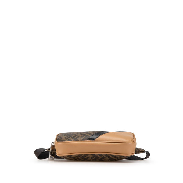 フェンディ ズッカ ボディバッグ ウエストバッグ 7VA605 ブラウン PVC レザー レディース FENDI 【中古】