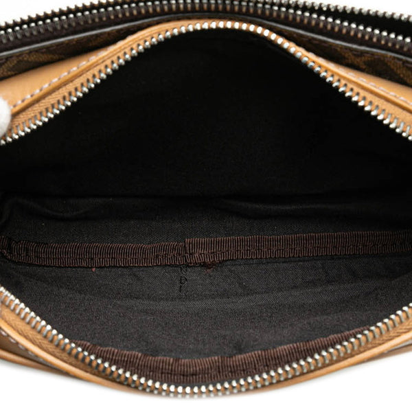 フェンディ ズッカ ボディバッグ ウエストバッグ 7VA605 ブラウン PVC レザー レディース FENDI 【中古】