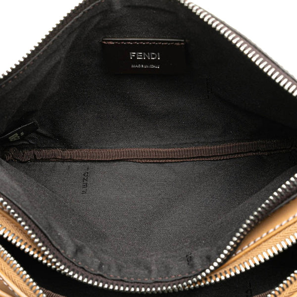 フェンディ ズッカ ボディバッグ ウエストバッグ 7VA605 ブラウン PVC レザー レディース FENDI 【中古】