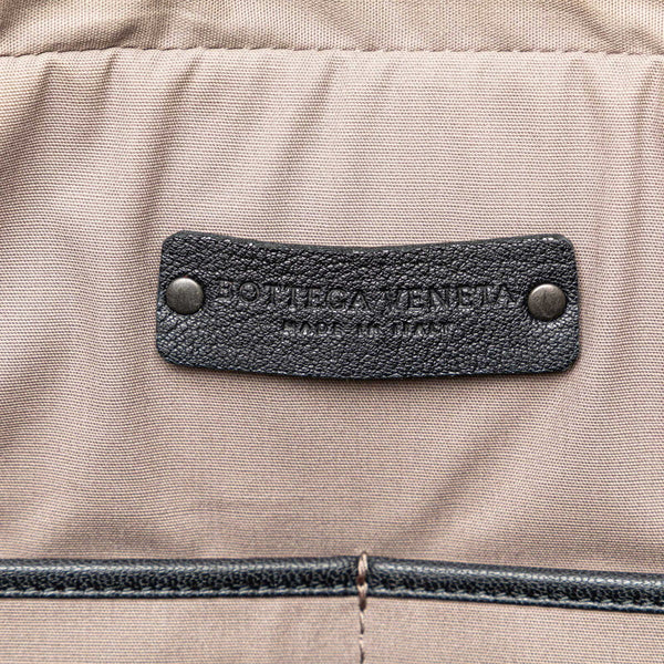 ボッテガヴェネタ イントレチャート ビジネスバッグ ショルダーバッグ 2WAY ブラック ネイビー レザー レディース BOTTEGAVENETA 【中古】