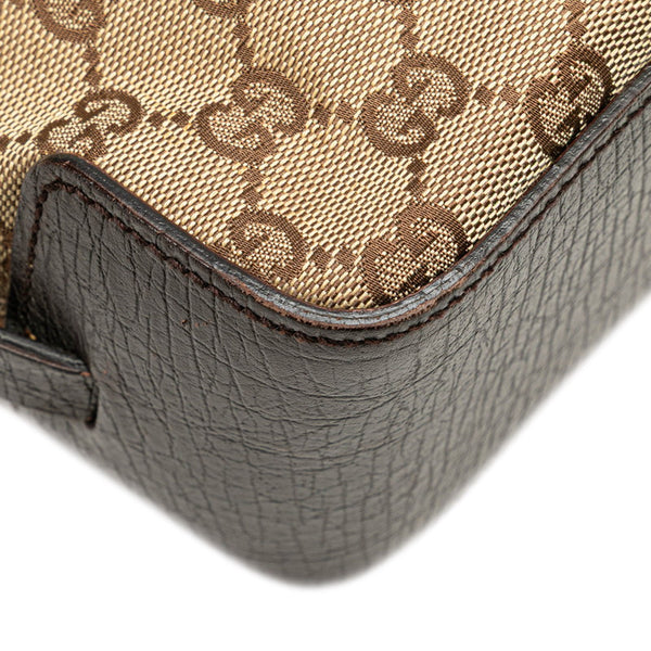 グッチ GGキャンバス トートバッグ ハンドバッグ 107757 ベージュ ブラウン キャンバス レザー レディース GUCCI 【中古】