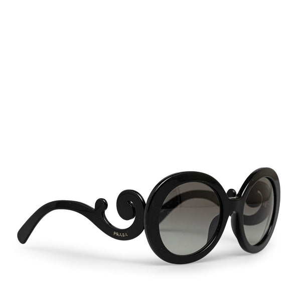 プラダ ミニマルバロック サングラス SPR27N-A ブラック ブラウン プラスチック レディース PRADA 【中古】