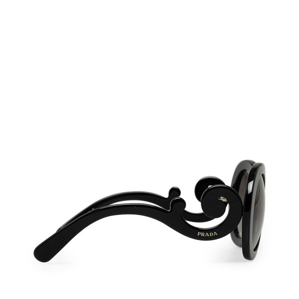 プラダ ミニマルバロック サングラス SPR27N-A ブラック ブラウン プラスチック レディース PRADA 【中古】