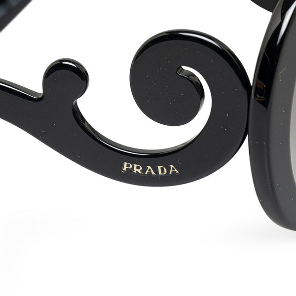 プラダ ミニマルバロック サングラス SPR27N-A ブラック ブラウン プラスチック レディース PRADA 【中古】