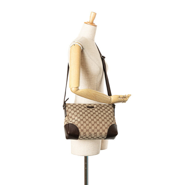 グッチ GGキャンバス 斜め掛け ショルダーバッグ 114273 ブラウン キャンバス レザー レディース GUCCI 【中古】