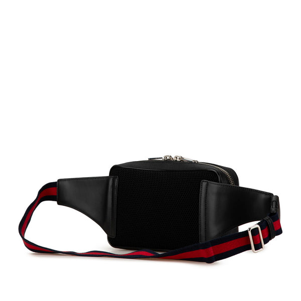 グッチ GGスプリーム ボディバッグ ウエストバッグ 474293 ブラック PVC レザー レディース GUCCI 【中古】