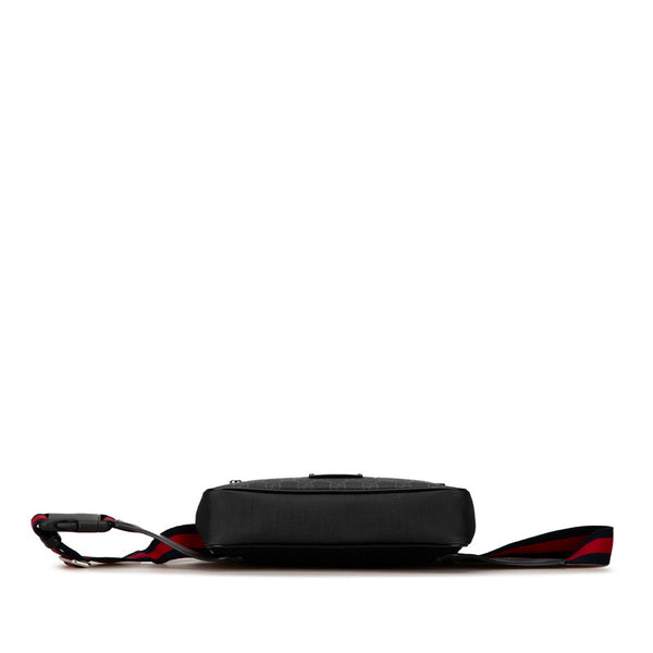 グッチ GGスプリーム ボディバッグ ウエストバッグ 474293 ブラック PVC レザー レディース GUCCI 【中古】