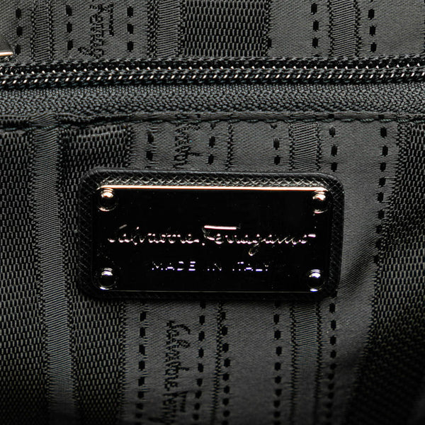 サルヴァトーレフェラガモ ガンチーニ ハンドバッグ ショルダーバッグ 2WAY ブラック シルバー レザー レディース Salvatore Ferragamo 【中古】