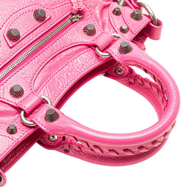 バレンシアガ ネオ カゴール スモール ハンドバッグ ショルダーバッグ 2WAY 751523 ピンク レザー レディース BALENCIAGA 【中古】