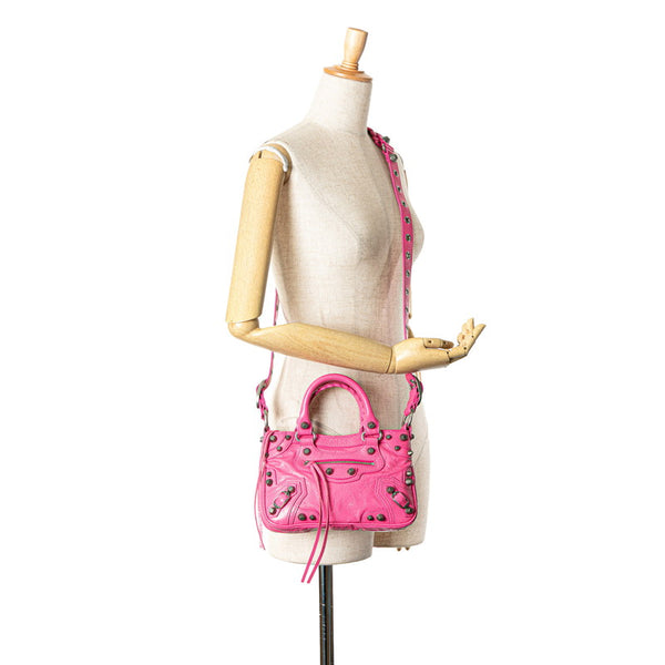 バレンシアガ ネオ カゴール スモール ハンドバッグ ショルダーバッグ 2WAY 751523 ピンク レザー レディース BALENCIAGA 【中古】