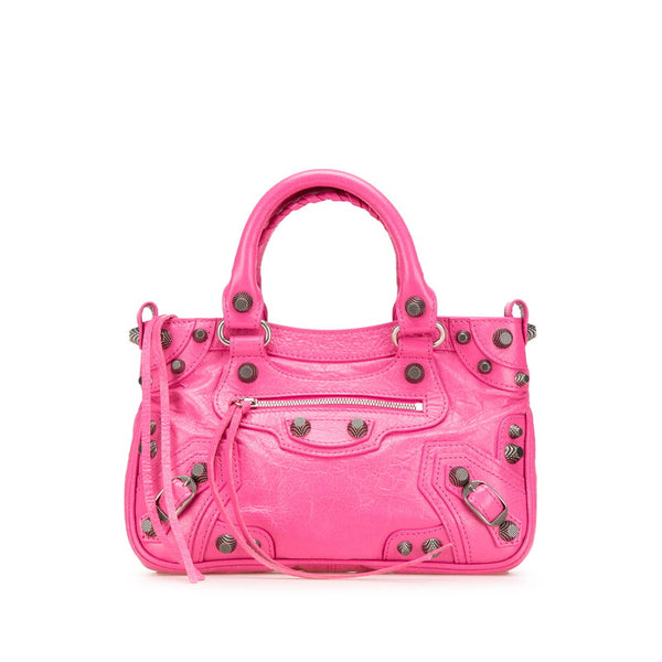 バレンシアガ ネオ カゴール スモール ハンドバッグ ショルダーバッグ 2WAY 751523 ピンク レザー レディース BALENCIAGA 【中古】