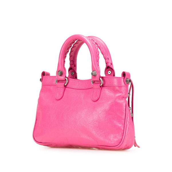 バレンシアガ ネオ カゴール スモール ハンドバッグ ショルダーバッグ 2WAY 751523 ピンク レザー レディース BALENCIAGA 【中古】