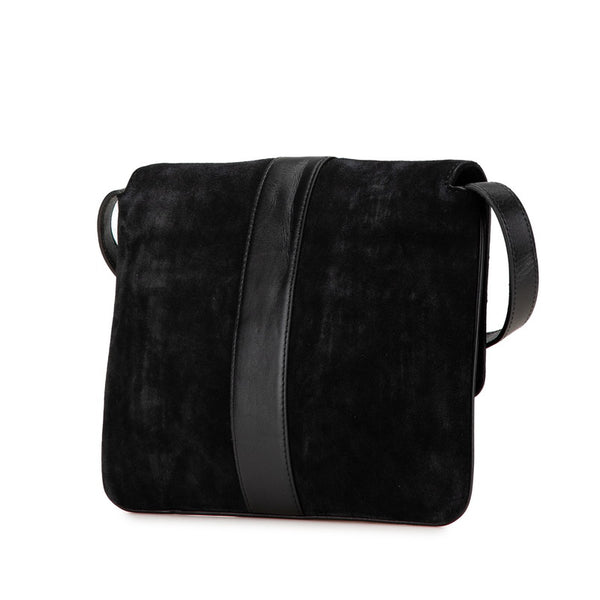 グッチ GGマーモント アリー 斜め掛け ショルダーバッグ 550126 ブラック スウェード レディース GUCCI 【中古】