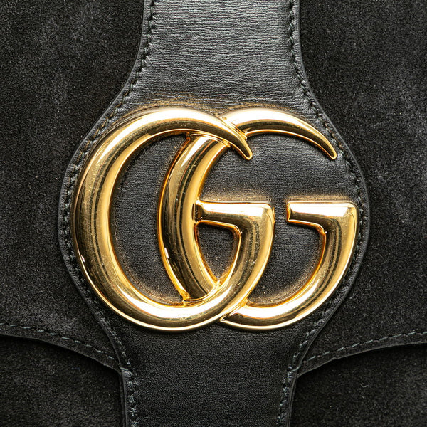 グッチ GGマーモント アリー 斜め掛け ショルダーバッグ 550126 ブラック スウェード レディース GUCCI 【中古】