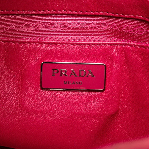 プラダ 三角ロゴプレート ハンドバッグ ショルダーバッグ 2WAY ピンク ナイロン レザー レディース PRADA 【中古】