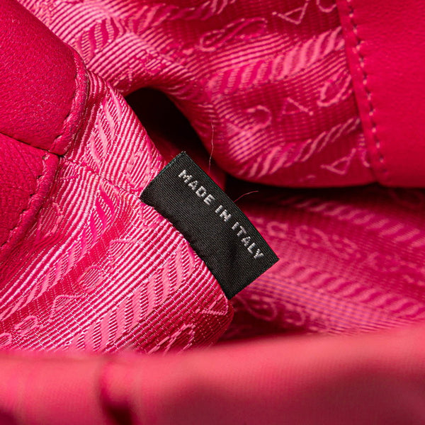 プラダ 三角ロゴプレート ハンドバッグ ショルダーバッグ 2WAY ピンク ナイロン レザー レディース PRADA 【中古】