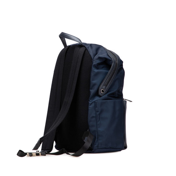 フェンディ ボキャブラリー BLUE リュック バックパック 7VZ035 ネイビー ブラック ナイロン レザー レディース FENDI 【中古】