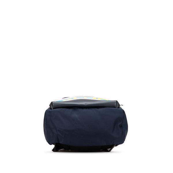 フェンディ ボキャブラリー BLUE リュック バックパック 7VZ035 ネイビー ブラック ナイロン レザー レディース FENDI 【中古】