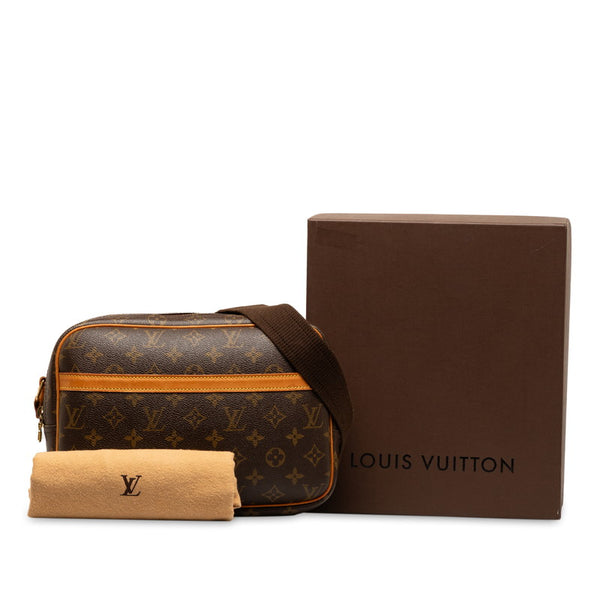 ルイ ヴィトン モノグラム  リポーターPM 斜め掛け ショルダーバッグ  M45254 ブラウン PVC レザー レディース LOUIS VUITTON 【中古】
