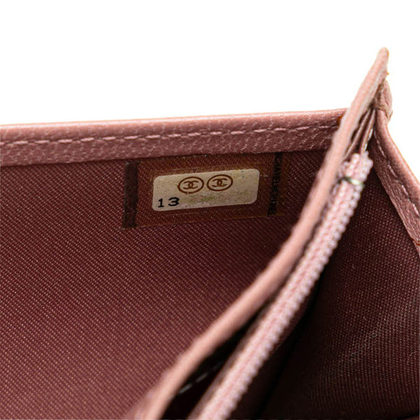 シャネル カメリア ココマーク 長財布 ブラック ピンク ラムスキン レディース CHANEL 【中古】