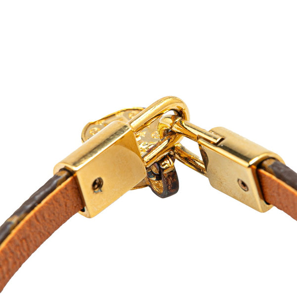 ルイ ヴィトン モノグラム ブラスレ LV トリビュート ブレスレット M6442 ブラウン ゴールド PVC メッキ レディース LOUIS VUITTON 【中古】