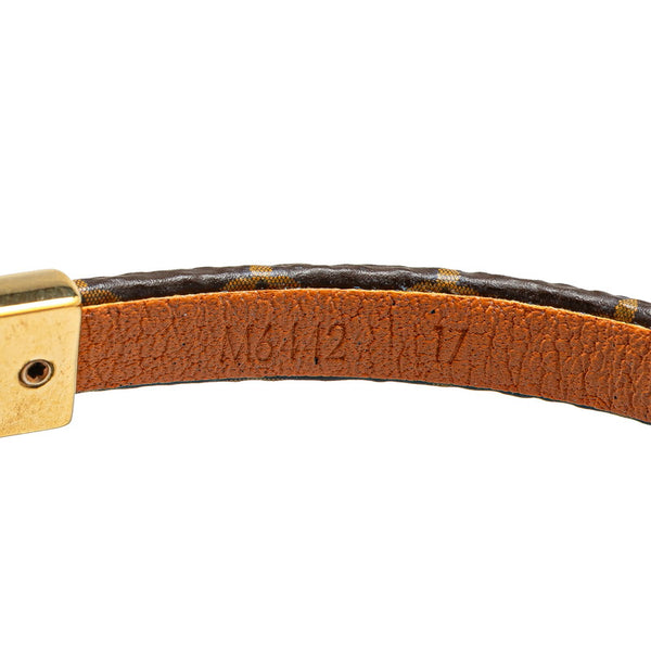 ルイ ヴィトン モノグラム ブラスレ LV トリビュート ブレスレット M6442 ブラウン ゴールド PVC メッキ レディース LOUIS VUITTON 【中古】