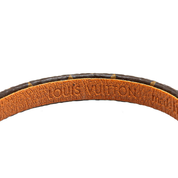 ルイ ヴィトン モノグラム ブラスレ LV トリビュート ブレスレット M6442 ブラウン ゴールド PVC メッキ レディース LOUIS VUITTON 【中古】
