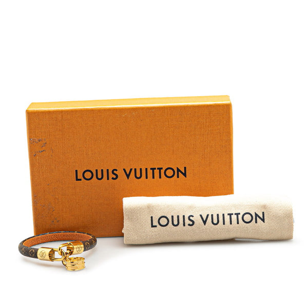ルイ ヴィトン モノグラム ブラスレ LV トリビュート ブレスレット M6442 ブラウン ゴールド PVC メッキ レディース LOUIS VUITTON 【中古】