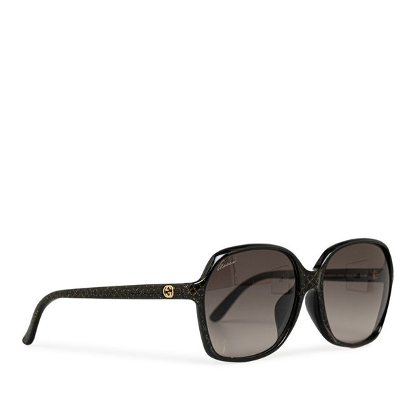 グッチ ディアマンテ インターロッキングG サングラス ブラック ゴールド プラスチック レディース GUCCI 【中古】