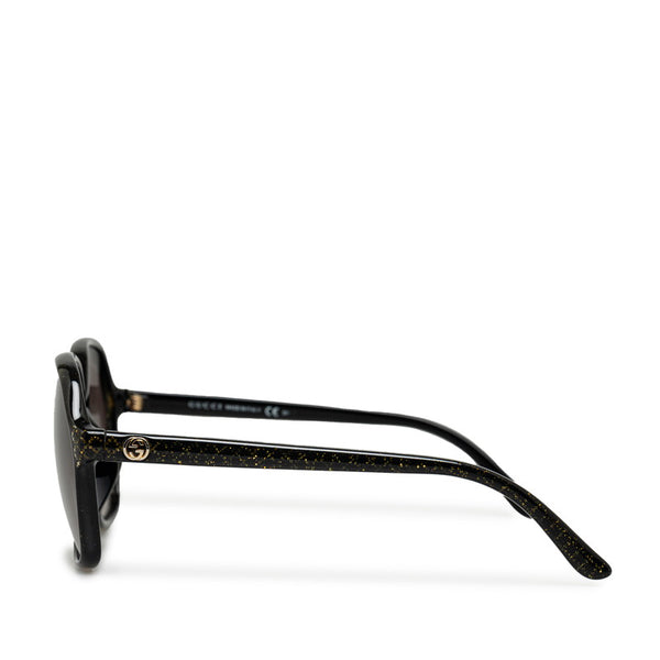 グッチ ディアマンテ インターロッキングG サングラス ブラック ゴールド プラスチック レディース GUCCI 【中古】
