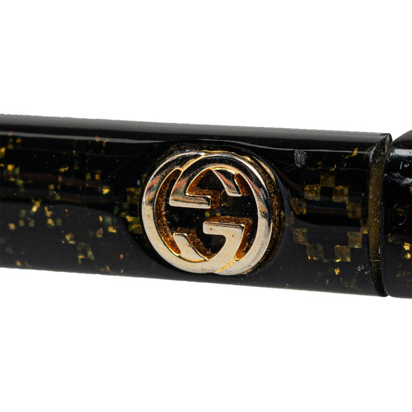 グッチ ディアマンテ インターロッキングG サングラス ブラック ゴールド プラスチック レディース GUCCI 【中古】