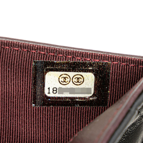 シャネル マトラッセ ココマーク 長財布 ブラック ラムスキン レディース CHANEL 【中古】