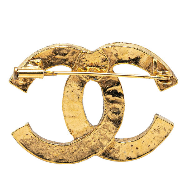 シャネル ヴィンテージ ココマーク ラインストーン ブローチ ゴールド メッキ レディース CHANEL 【中古】